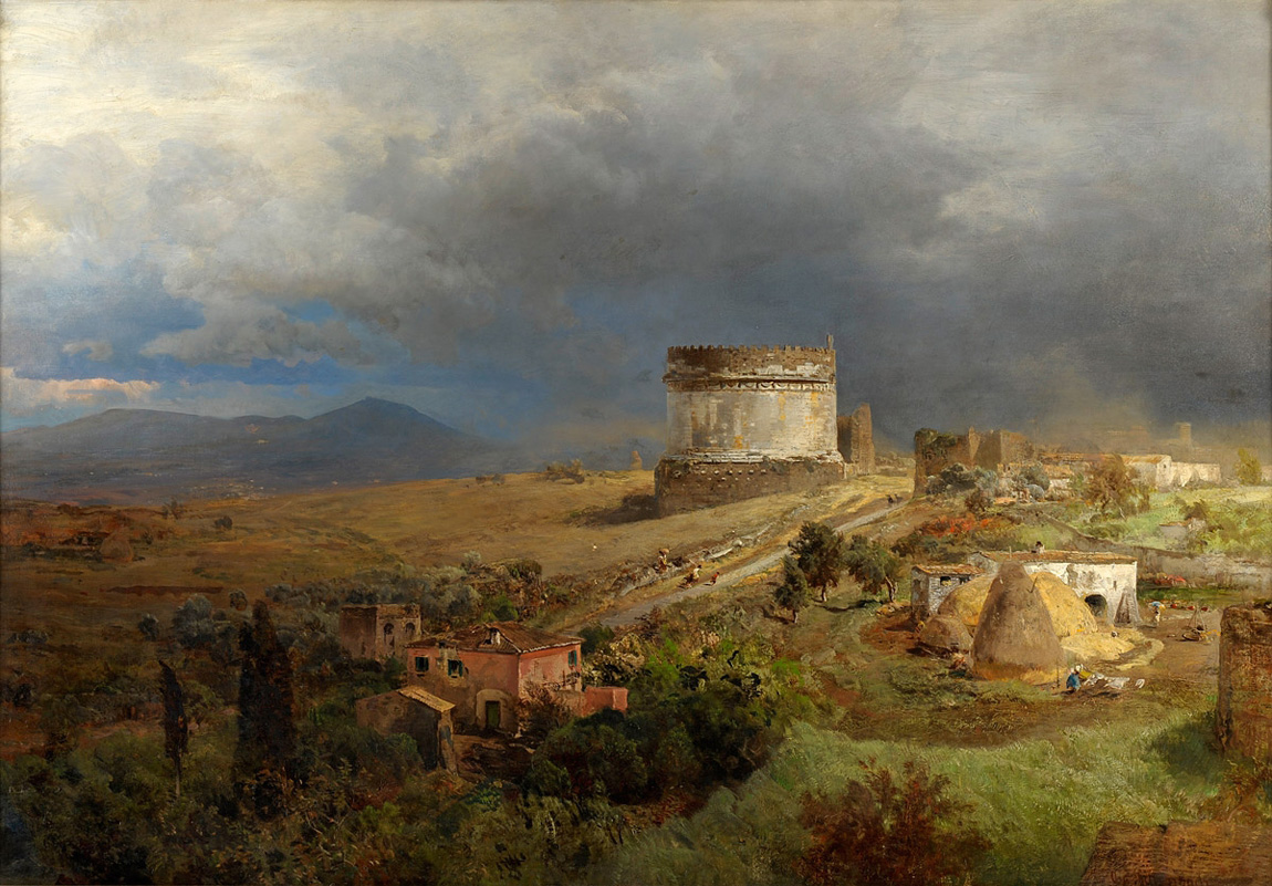 via appia with the tomb of caecilia metella